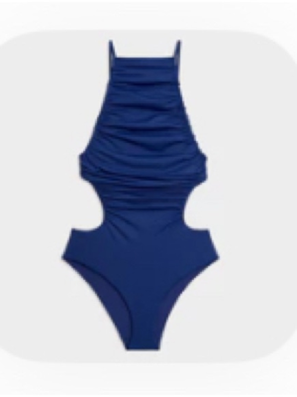 Navy Ruched Cutout One-Piece Swimsuit